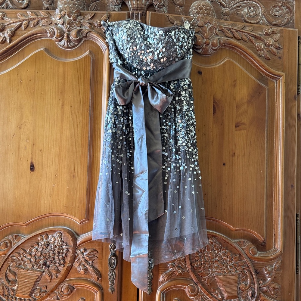 Alexia Admor Gray Mesh Detail Dress
